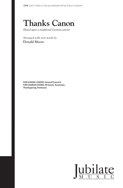 Thanks Canon (Based upon a traditional German canon)