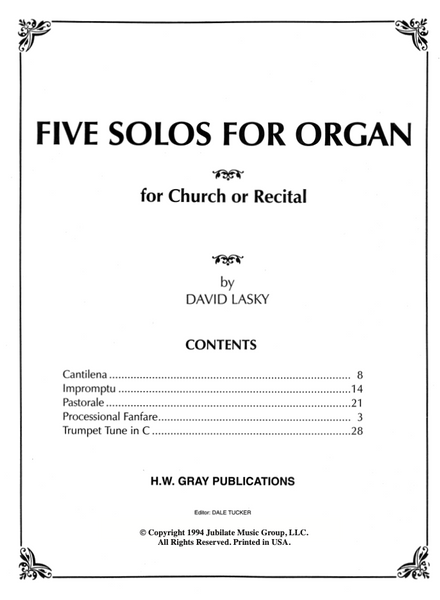 Five Solos for Organ